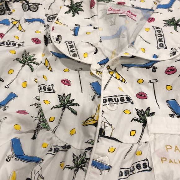 Fun Sant and Abel Parker Palm Springs Top M Pajama - set available Coachella - Picture 4 of 4